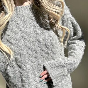 Comfy Grey Knit Sweater